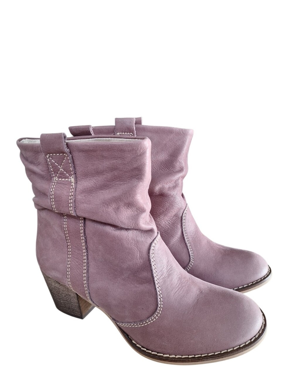 Sundance Lavorazione Artigiana Dusty Orchid Soft Nubuck Slouck Ankle Boots 7.5/8